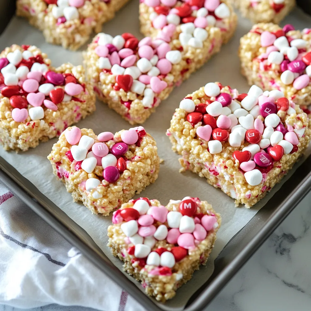 Crunchy Heart Shaped Valentine Rice Krispie Treats