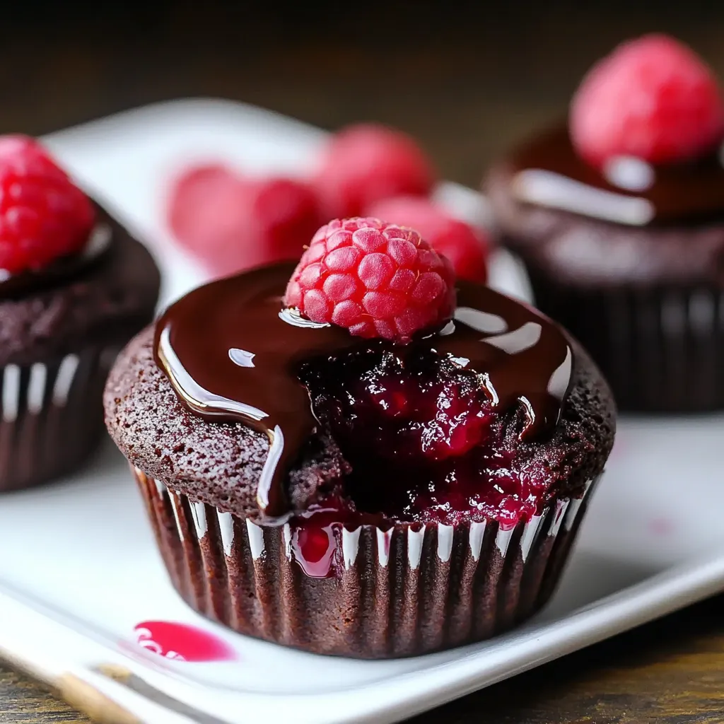 Delicious Raspberry Chocolate Lava Cupcakes