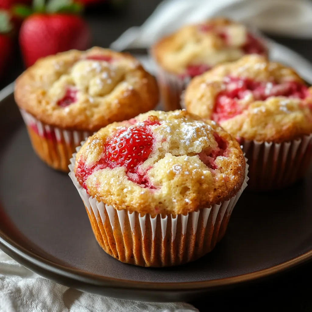 Close-up Strawberry Cream Cheese Muffins Recipe