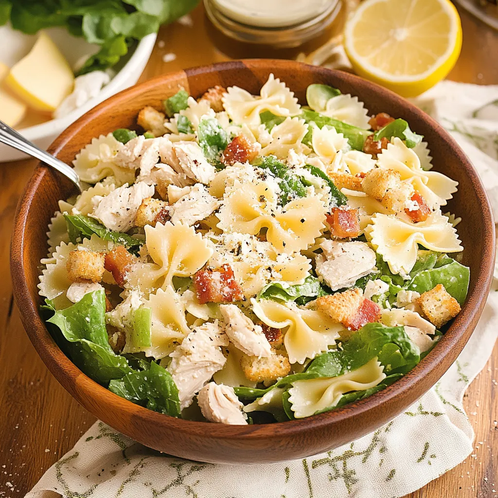 Close-up Caesar Pasta Salad Recipe