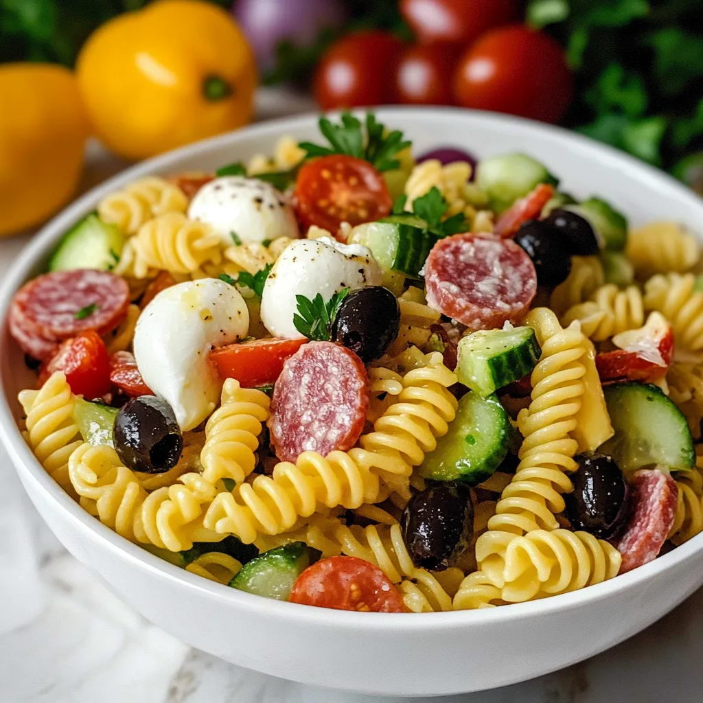 Close-up Italian Pasta Salad Recipe