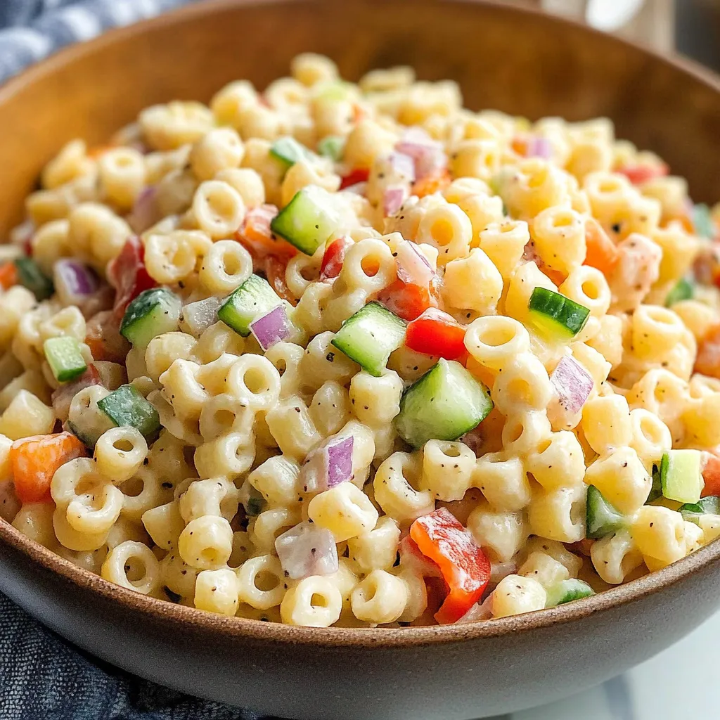 Close-up Ditalini Pasta Salad Recipe