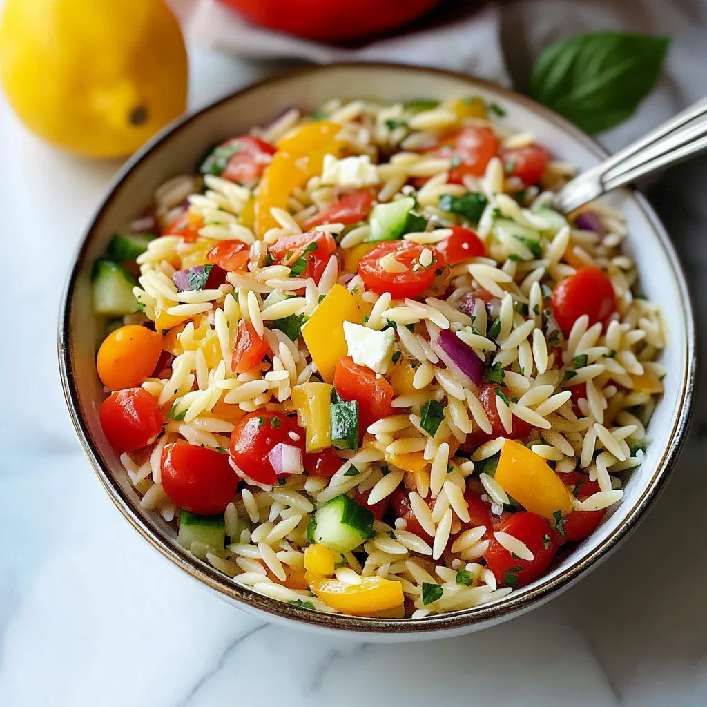 Tasty Rainbow Orzo Salad