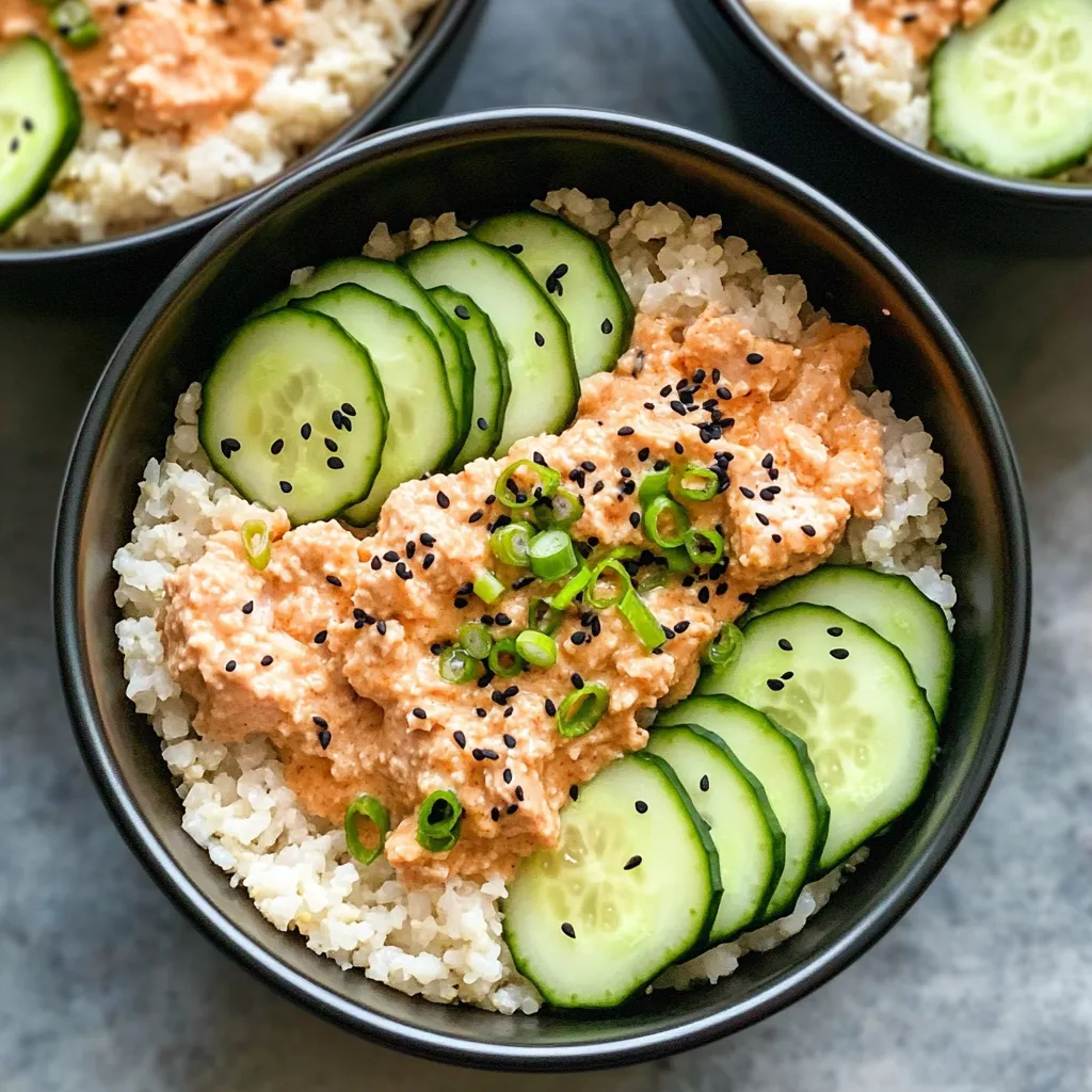 Delicious Spicy Tuna Bowls with Cauliflower Rice Meal