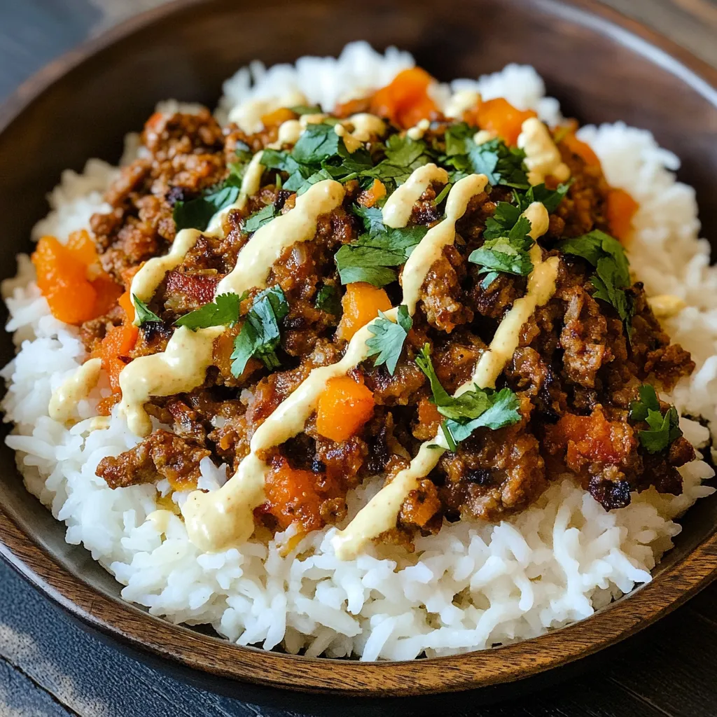 close-up Blackstone Indian Spiced Rice Bowls Recipe