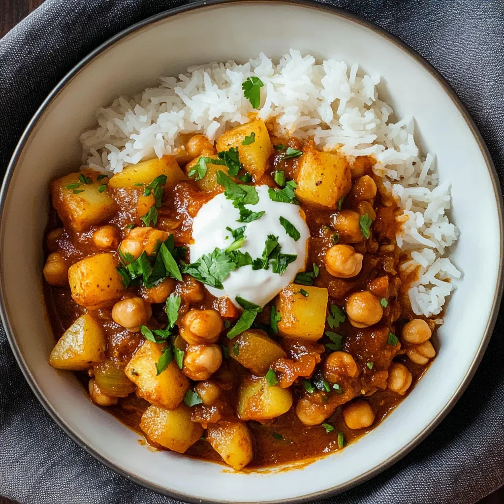 Close-up Chickpea and Potato Curry Recipe