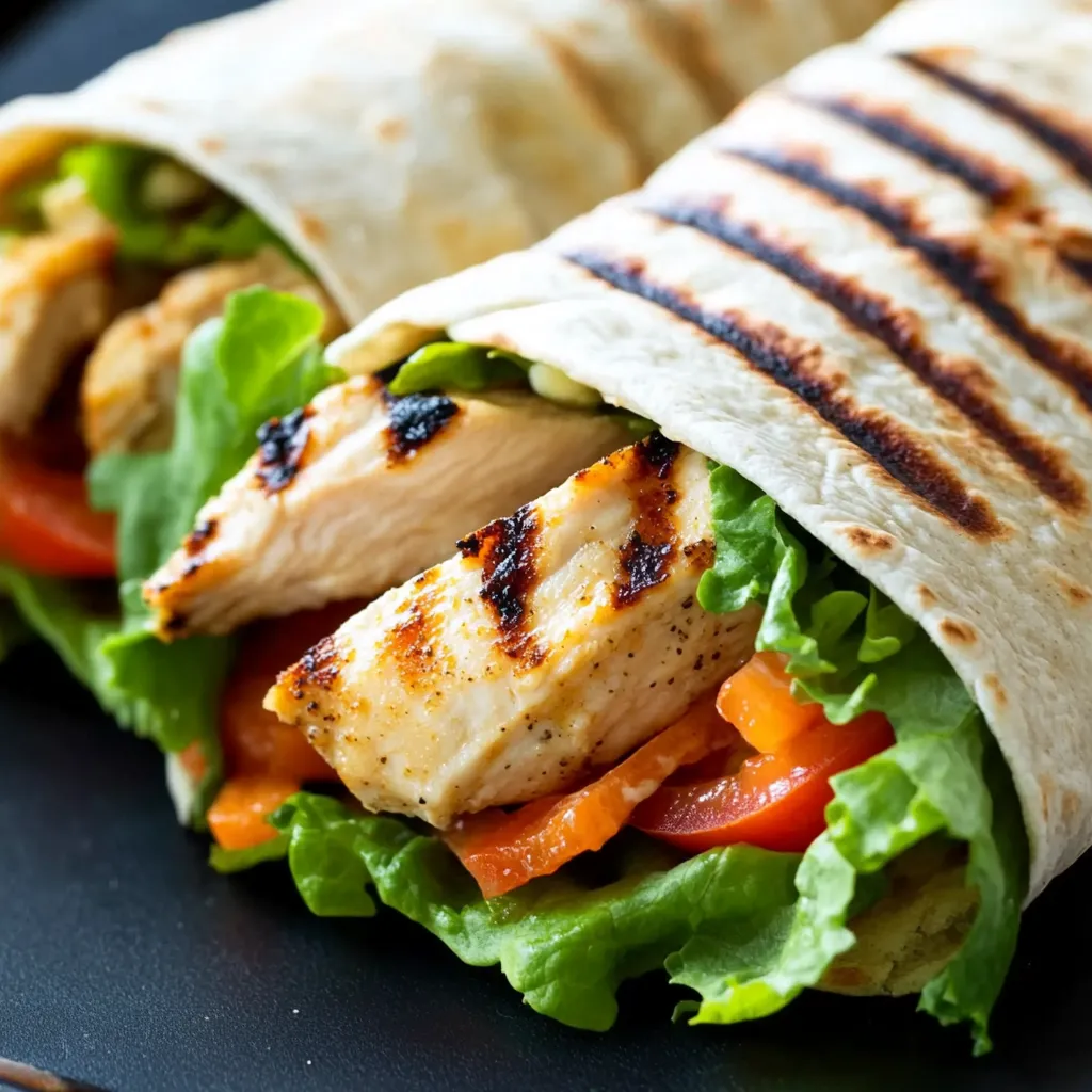 Close-up Grilled Chicken Ranch Wraps Recipe