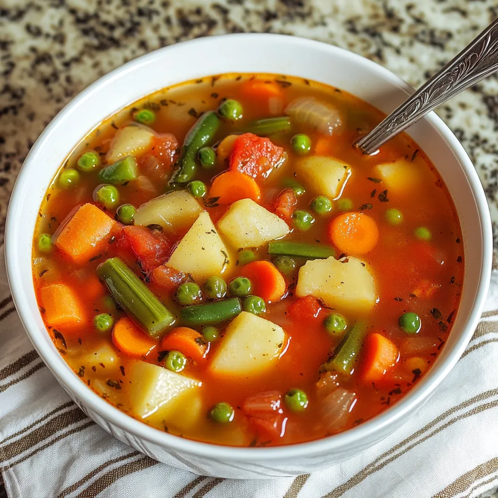 Close-up Vegetable Soup Recipe