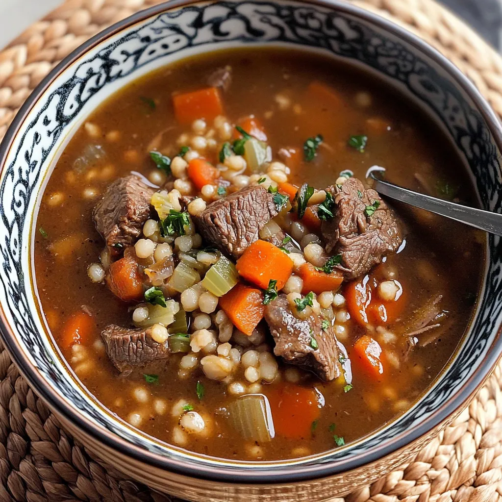 Tasty Old Fashioned Beef Barley Stew