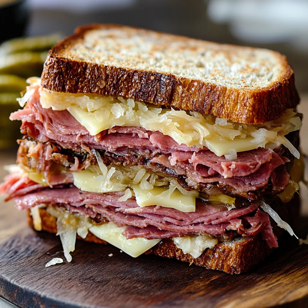 Close-up Pastrami Sandwich Recipe