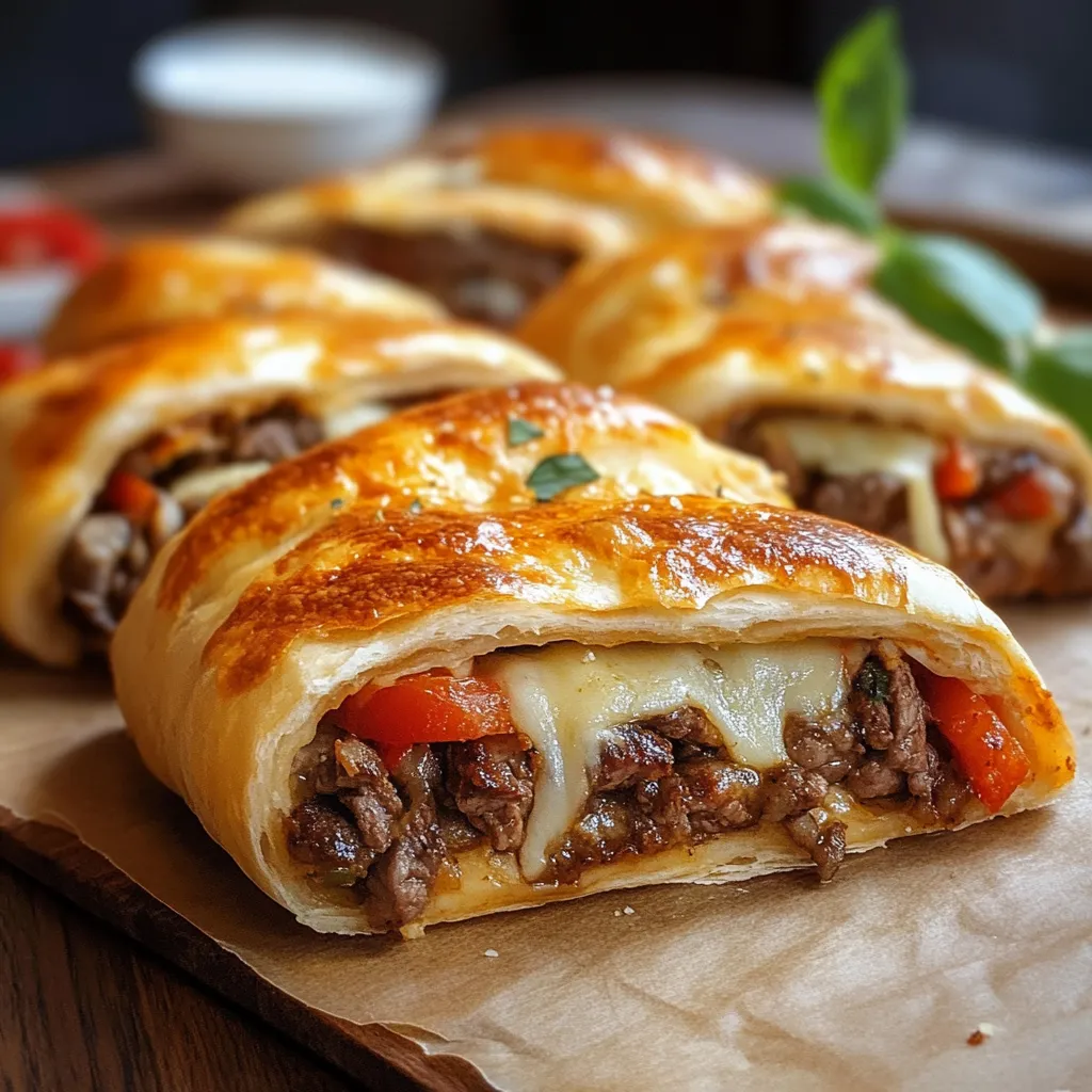 A delicious pastry filled with meat and vegetables, ready to be enjoyed.