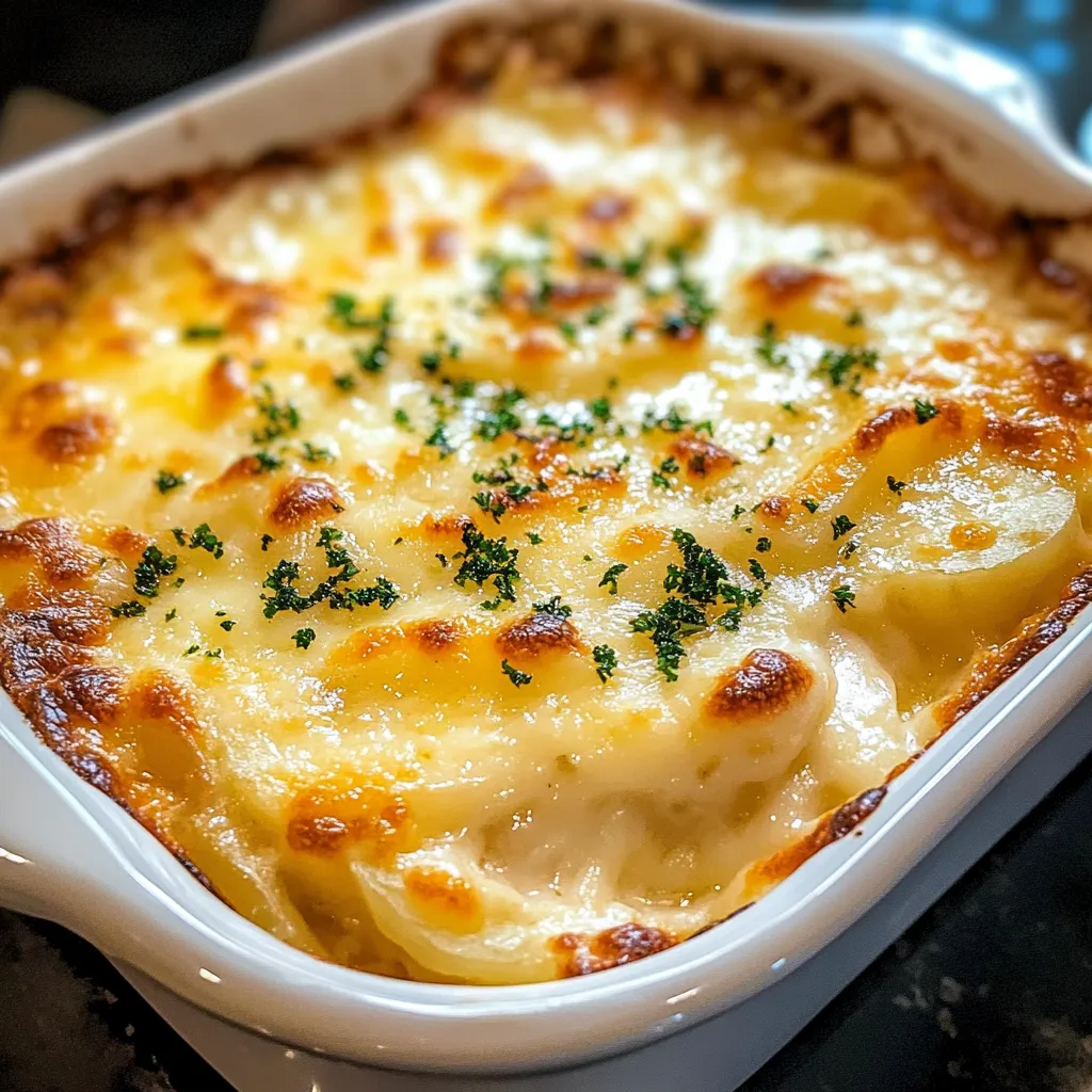 A white bowl filled with a delicious casserole dish.