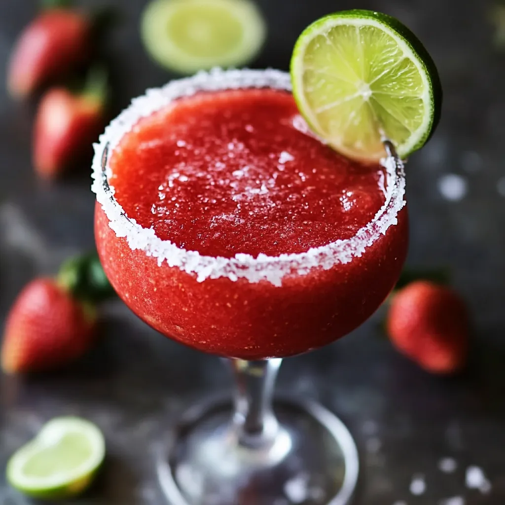 A glass of red drink with a slice of lime on top.