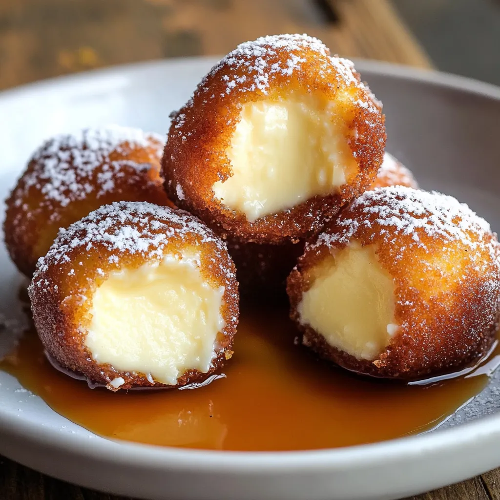 A plate of doughnuts with powdered sugar and cream filling.