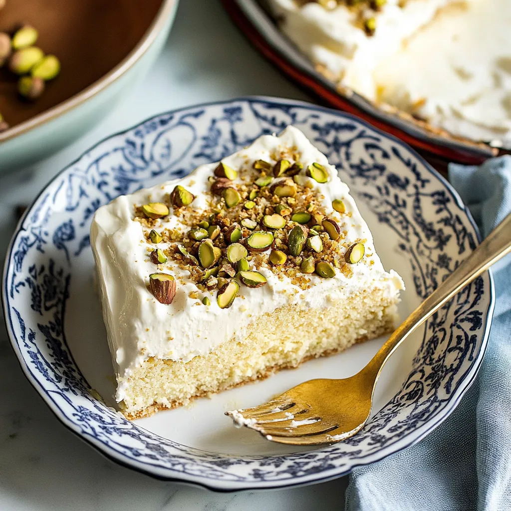 A slice of cake with almonds on top.