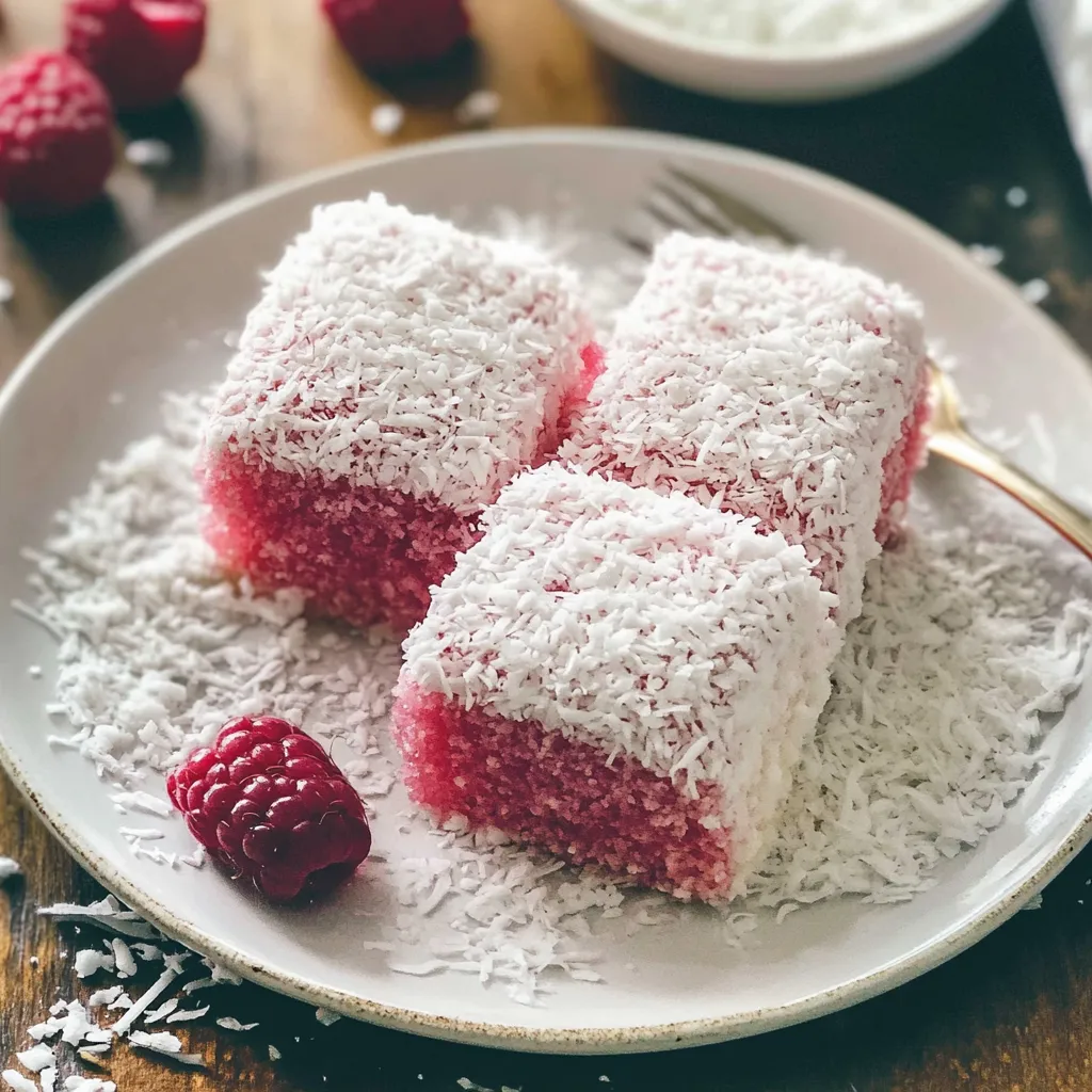 A plate of raspberry white cake with a fork on it.
