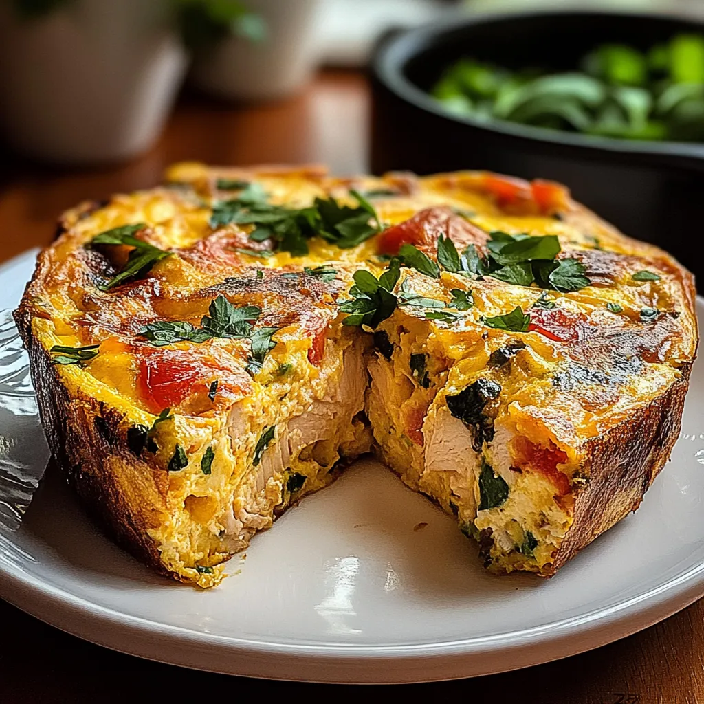 A slice of quiche on a white plate.