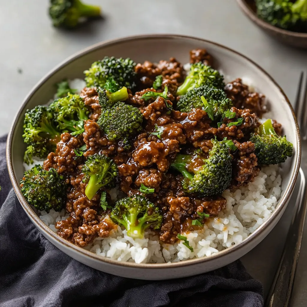 A bowl of beef and broccoli.