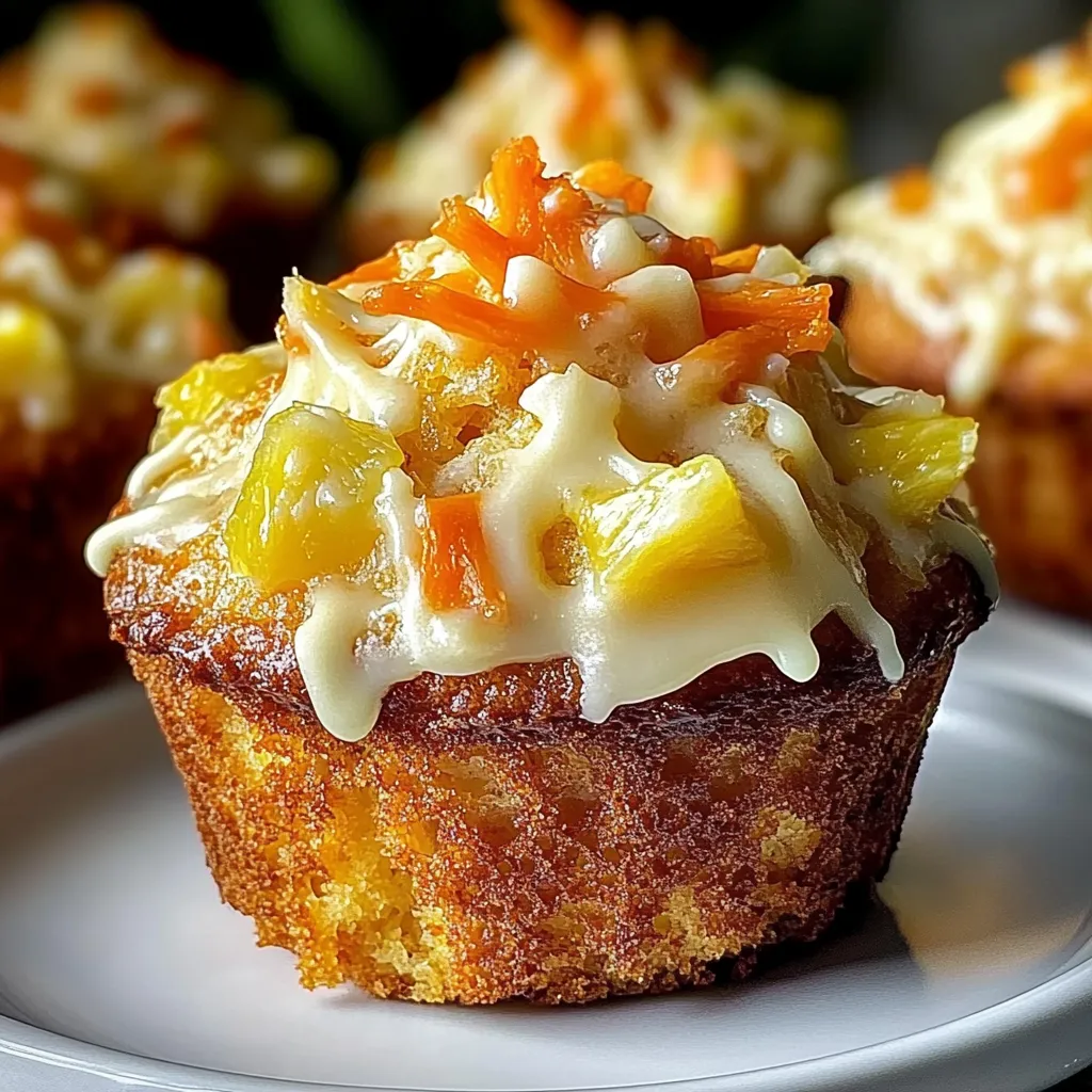 A cupcake with a carrot on top.