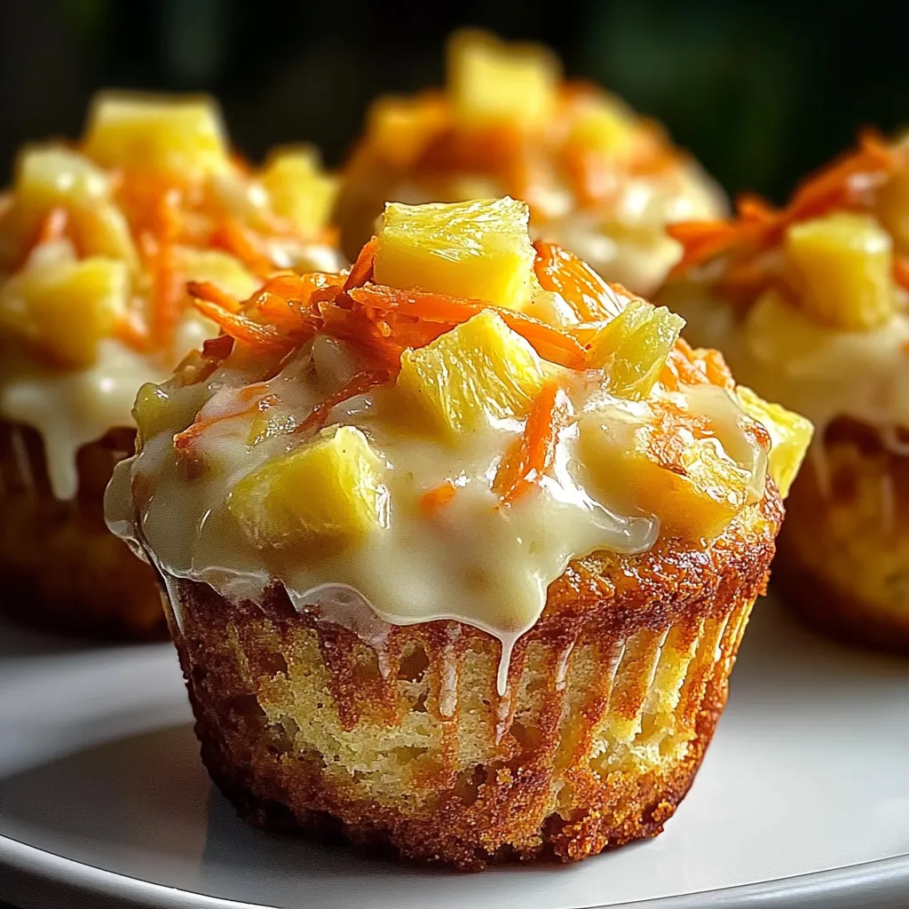 A cupcake with carrots on top.