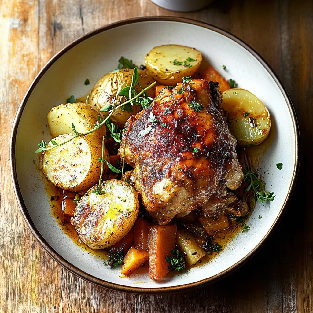 A plate of food with meat and potatoes.