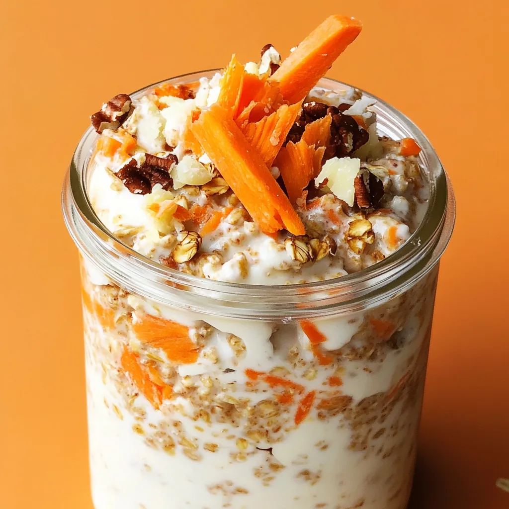 A glass of yogurt with carrots on top.