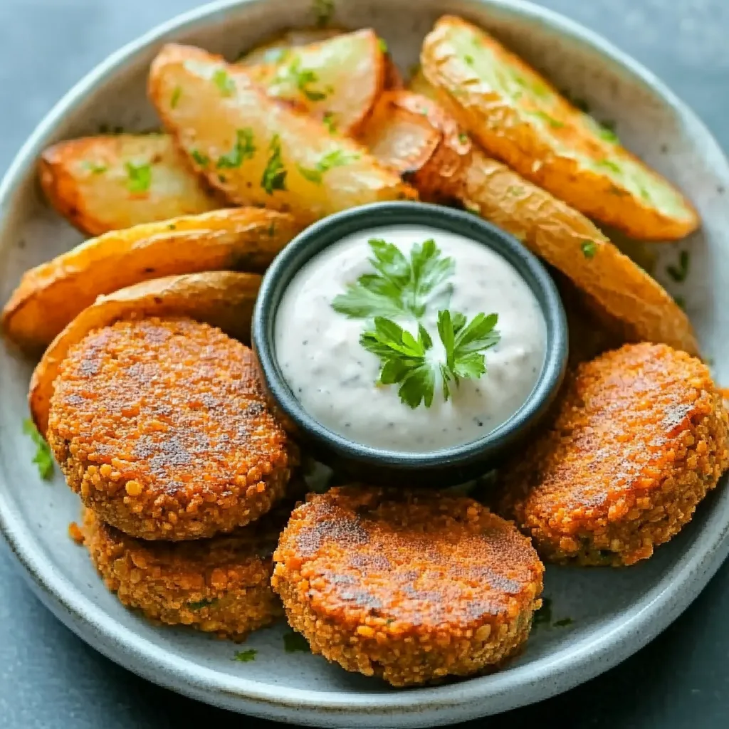 A plate of food with a bowl of sauce.