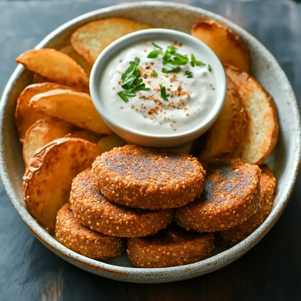 A bowl of potato wedges with a dollop of sour cream.