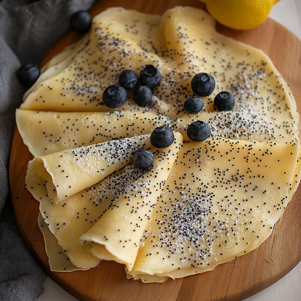 A slice of blueberry and lemon crepe.