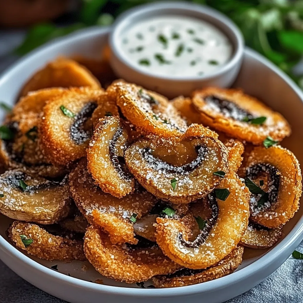 A bowl of fried food with a dipping sauce.