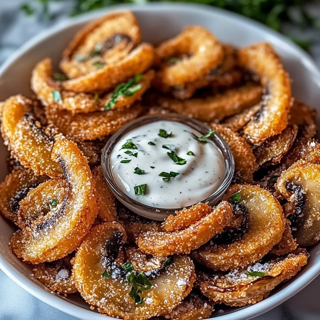 A bowl of onion rings with a dollop of mayonnaise.