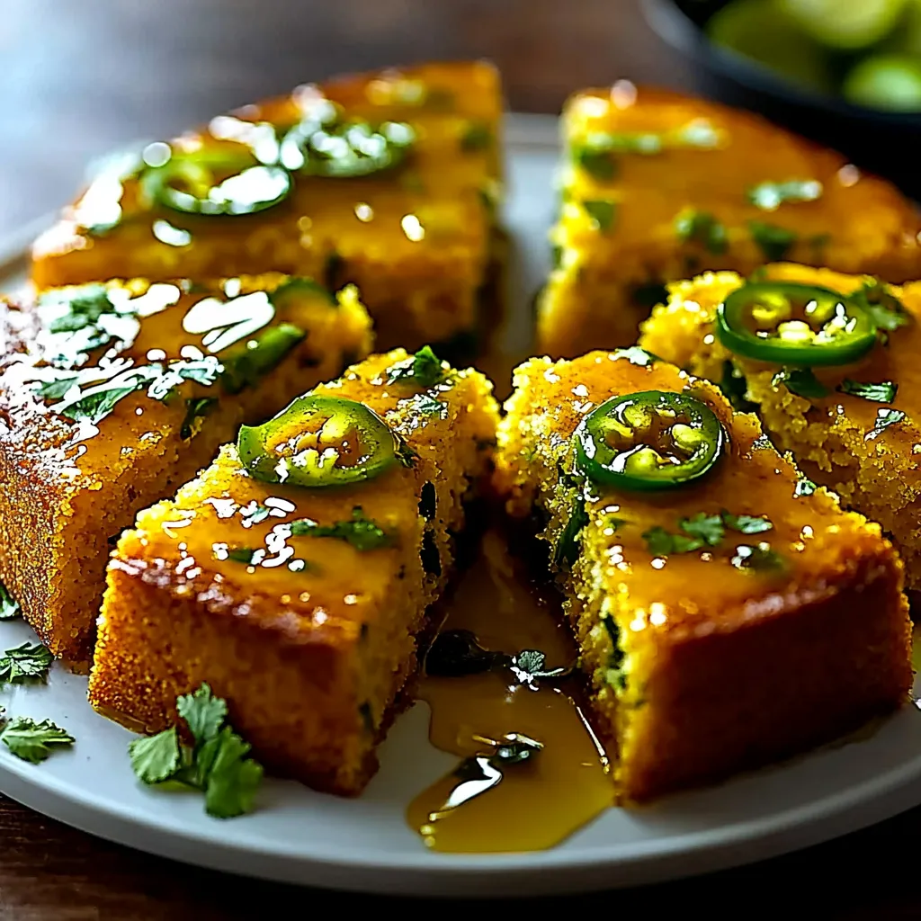 A plate of cake with jalape&#241;os on top.