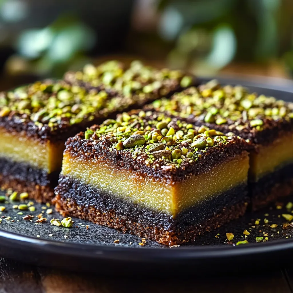 A slice of cake with nuts on top.