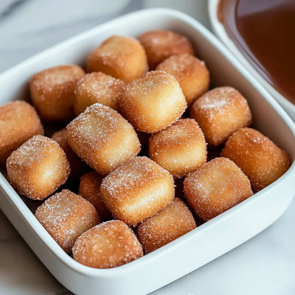A bowl of sugar covered donuts.