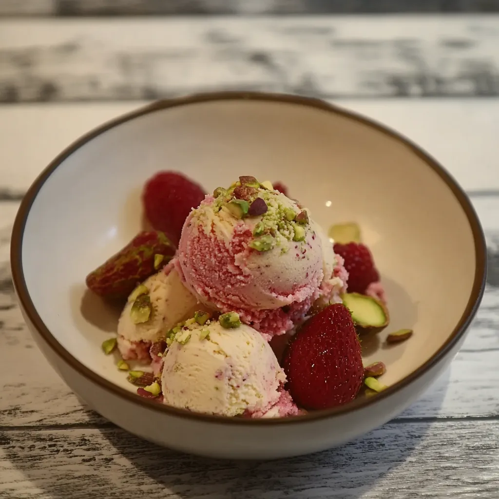 A bowl of fruit with strawberries and raspberries.