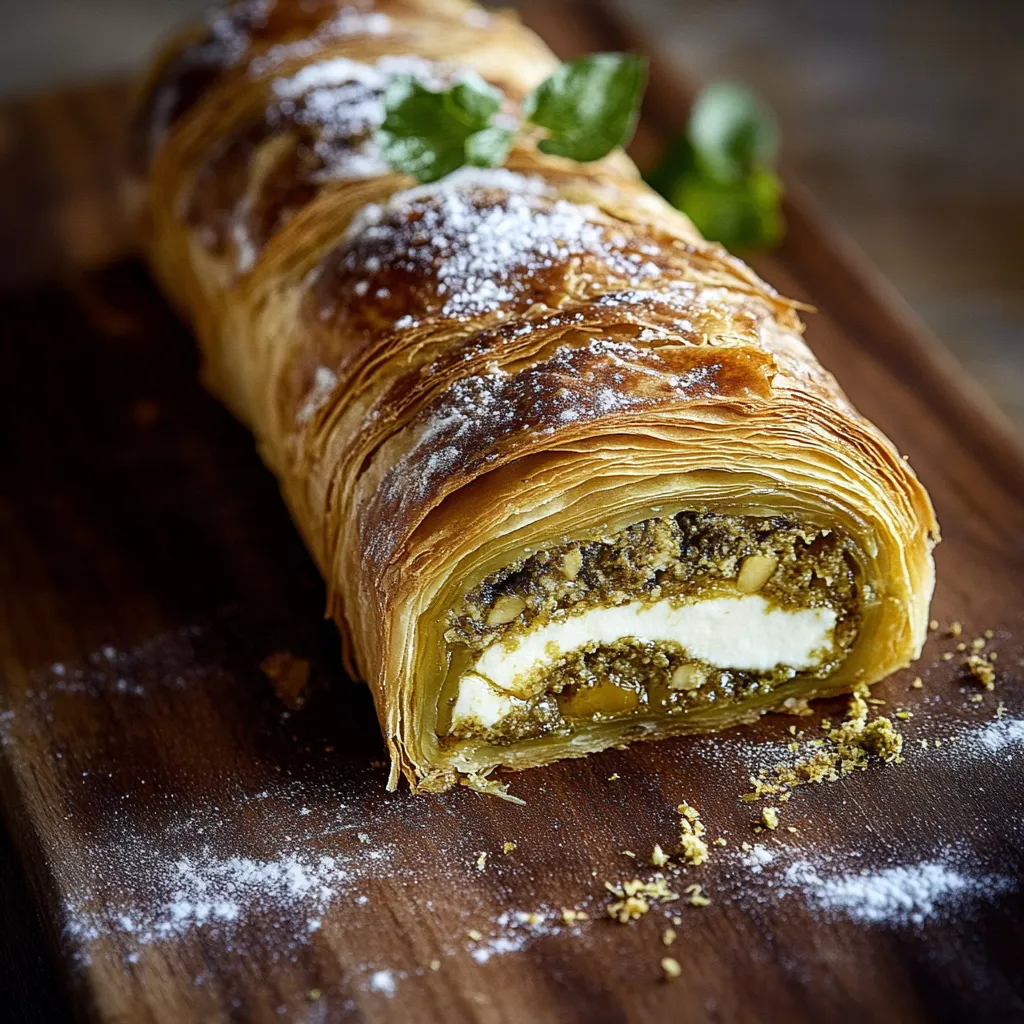 A pastry with white powder on top.