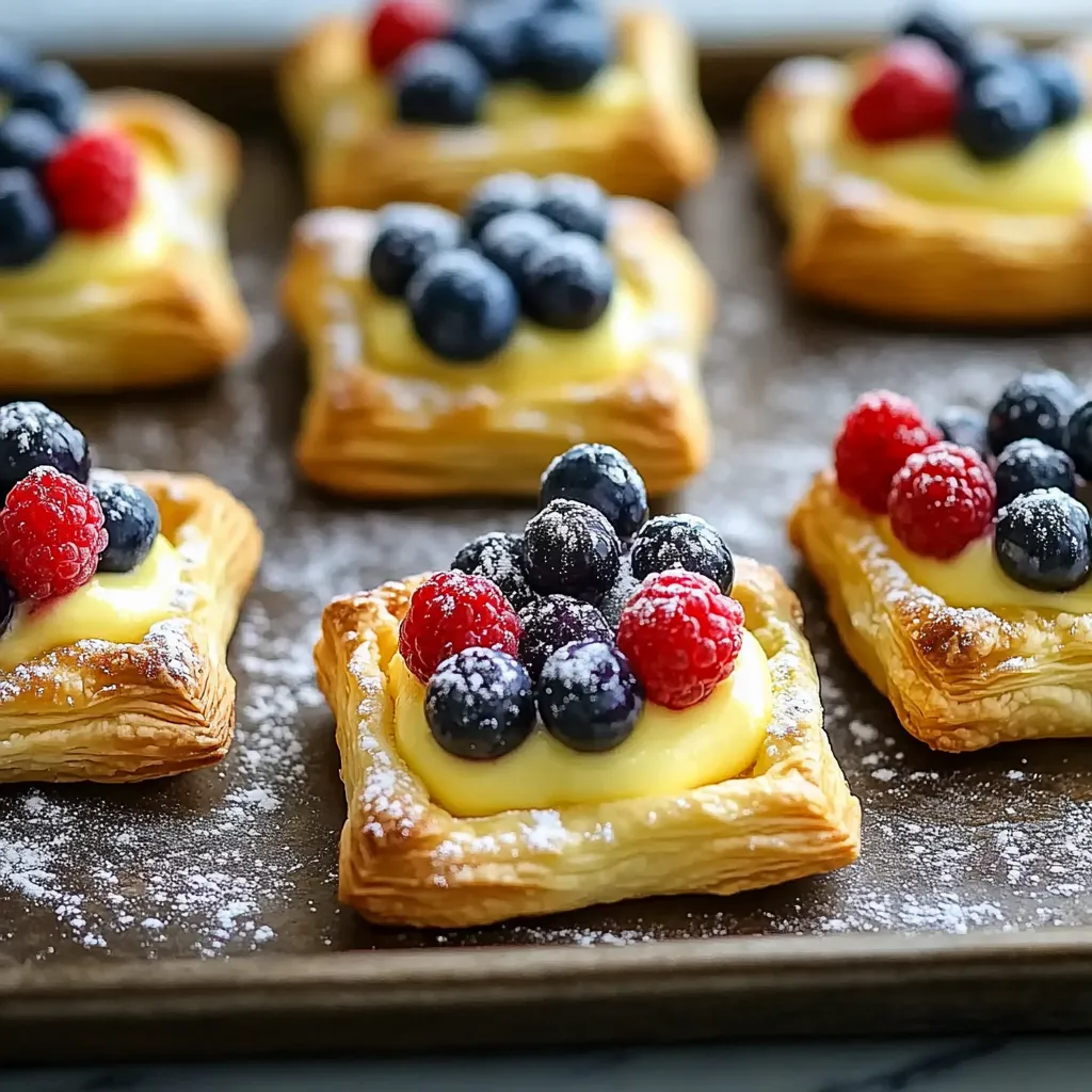 A tray of blueberry and raspberry filled pastries.