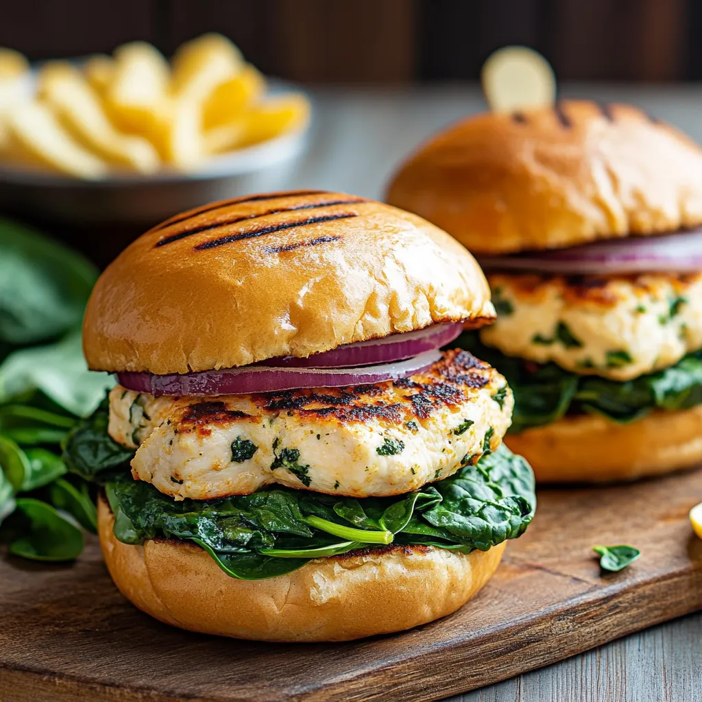 Two burgers with lettuce and tomato on a wooden table.