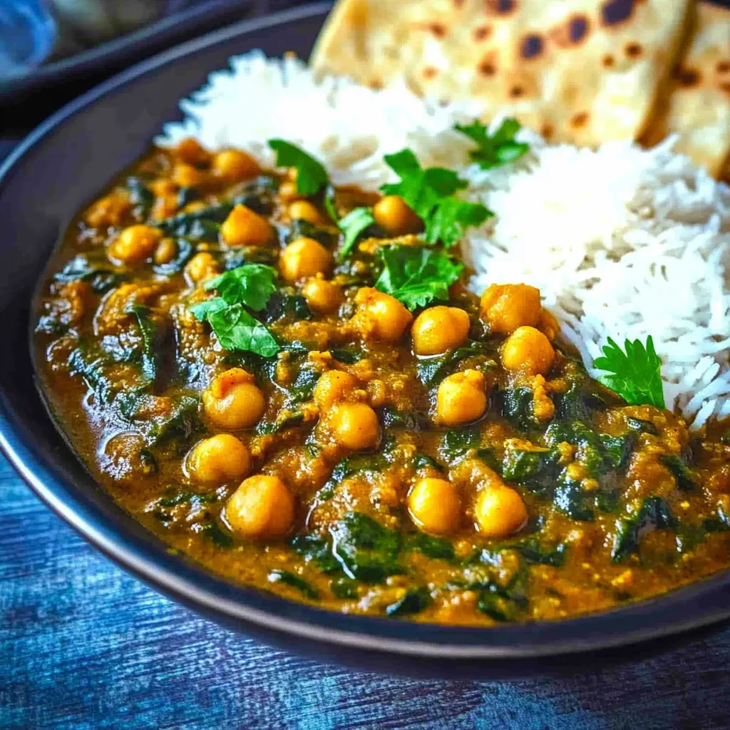 A bowl of food with rice and chickpeas.