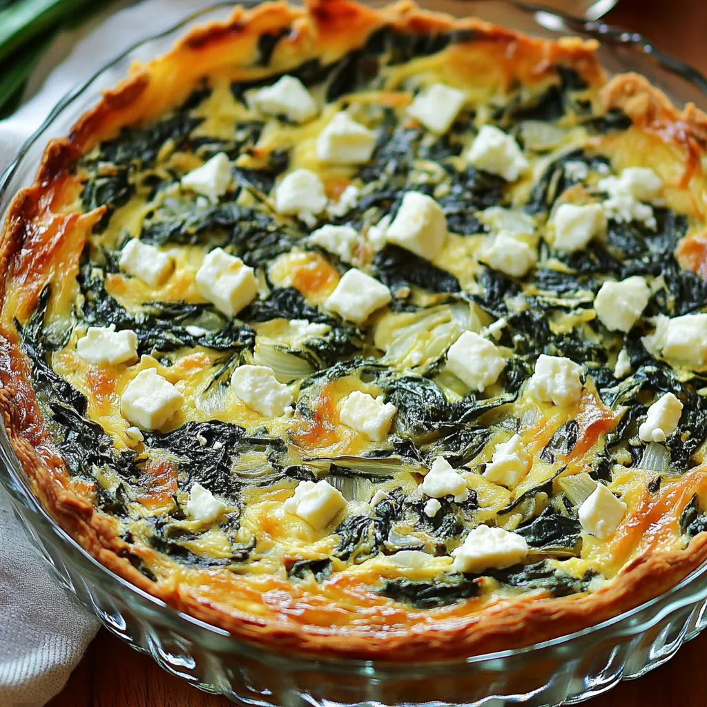 A close up of a green vegetable quiche.