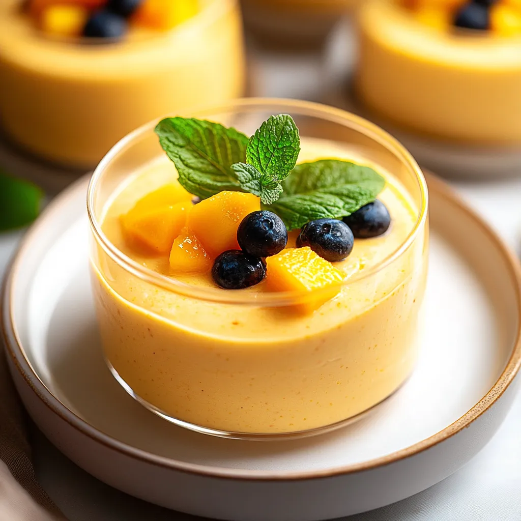 A small glass bowl of fruit with blueberries and mint.
