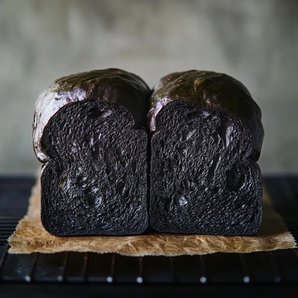 Two slices of black bread.
