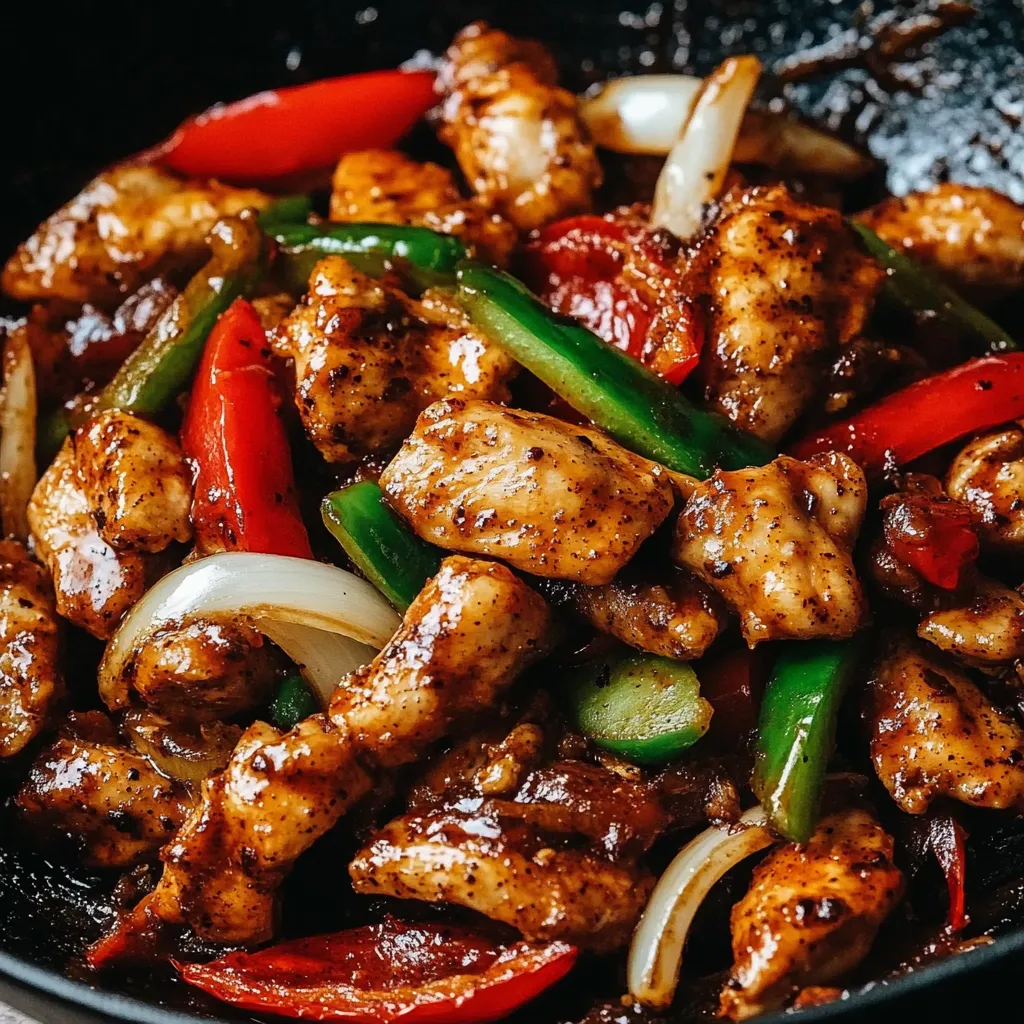 A plate of food with peppers and onions.
