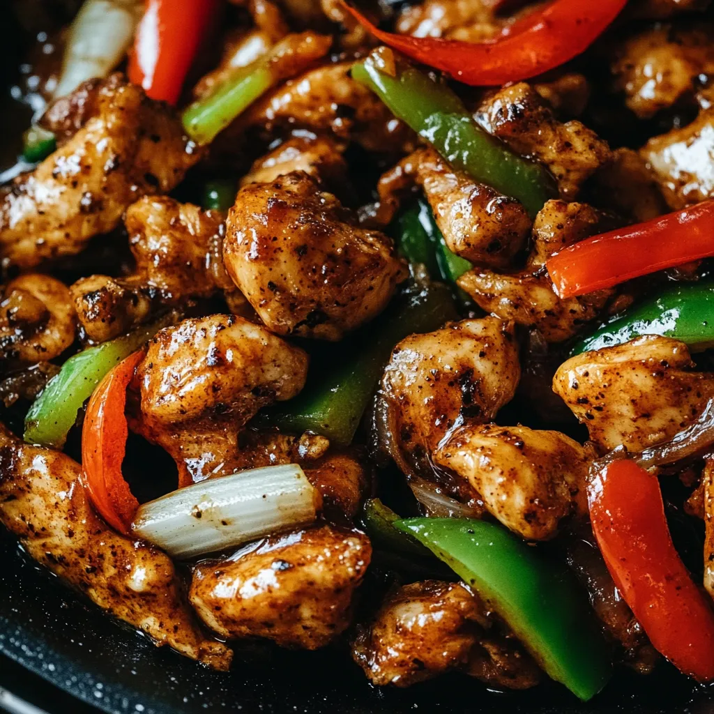 A plate of food with peppers and onions.