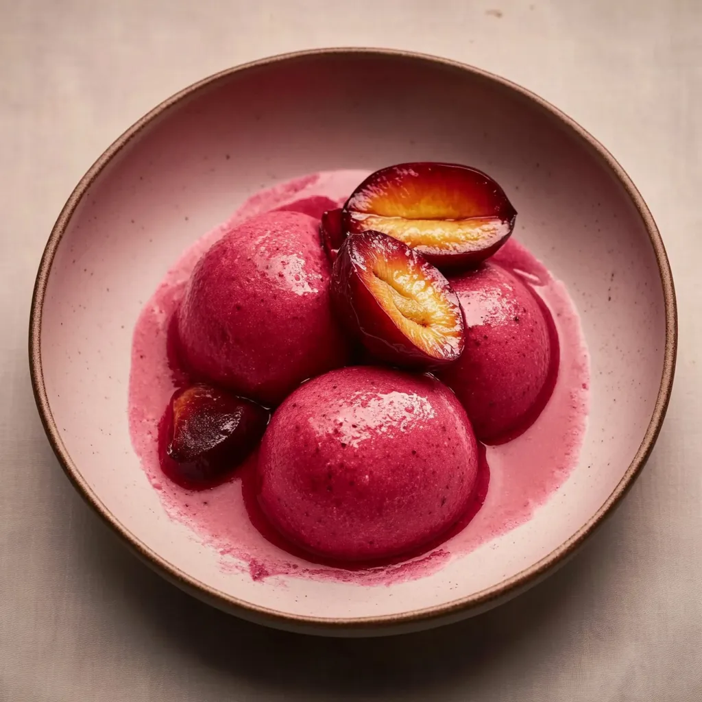 A bowl of red fruit.