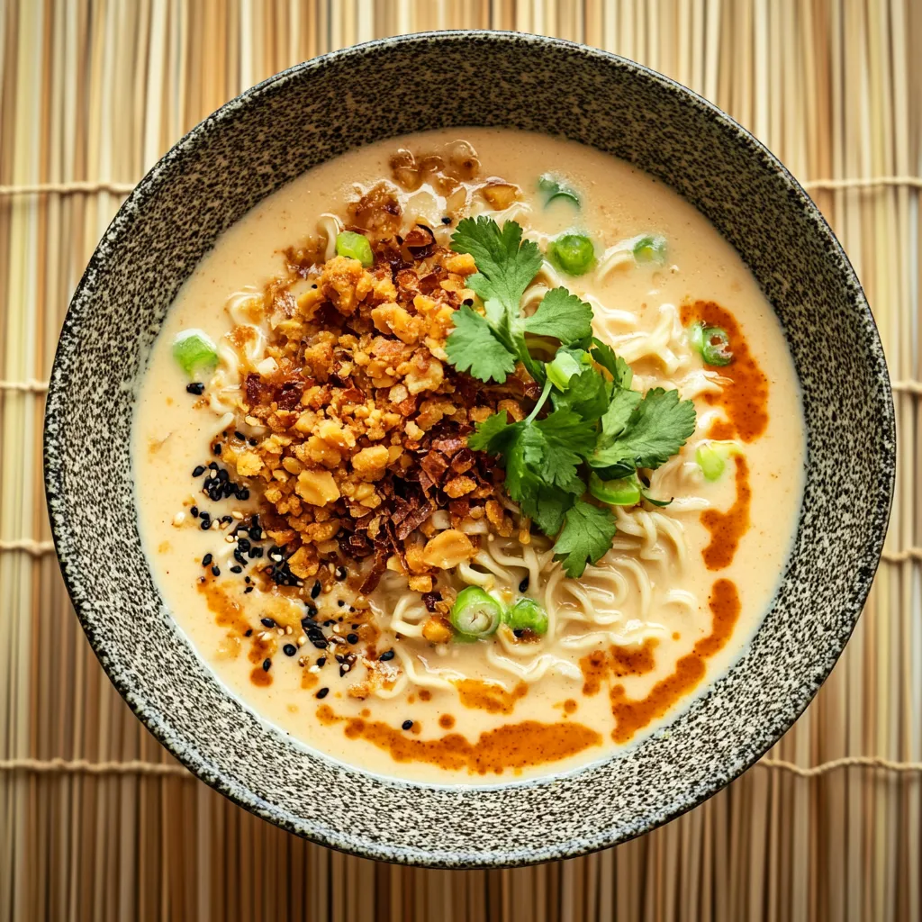 A bowl of soup with noodles and vegetables.