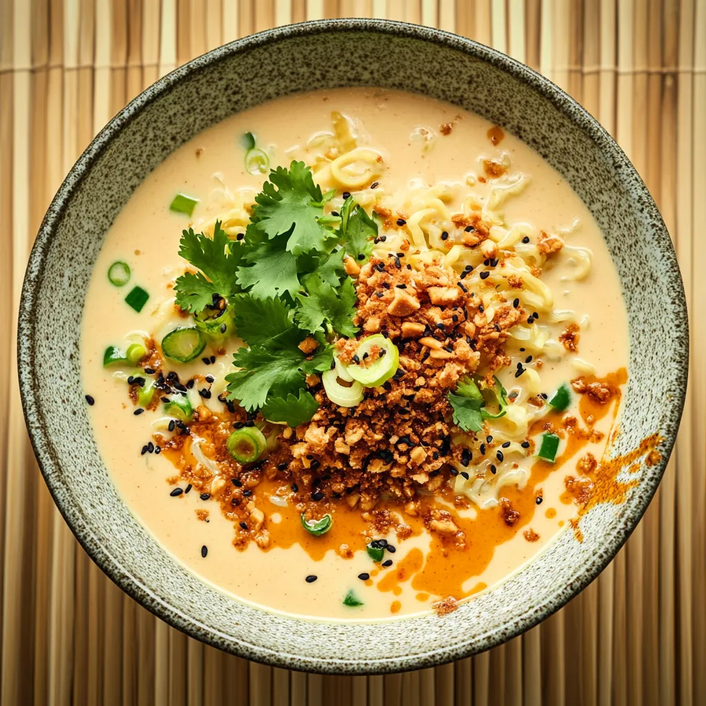 A bowl of soup with noodles and vegetables.