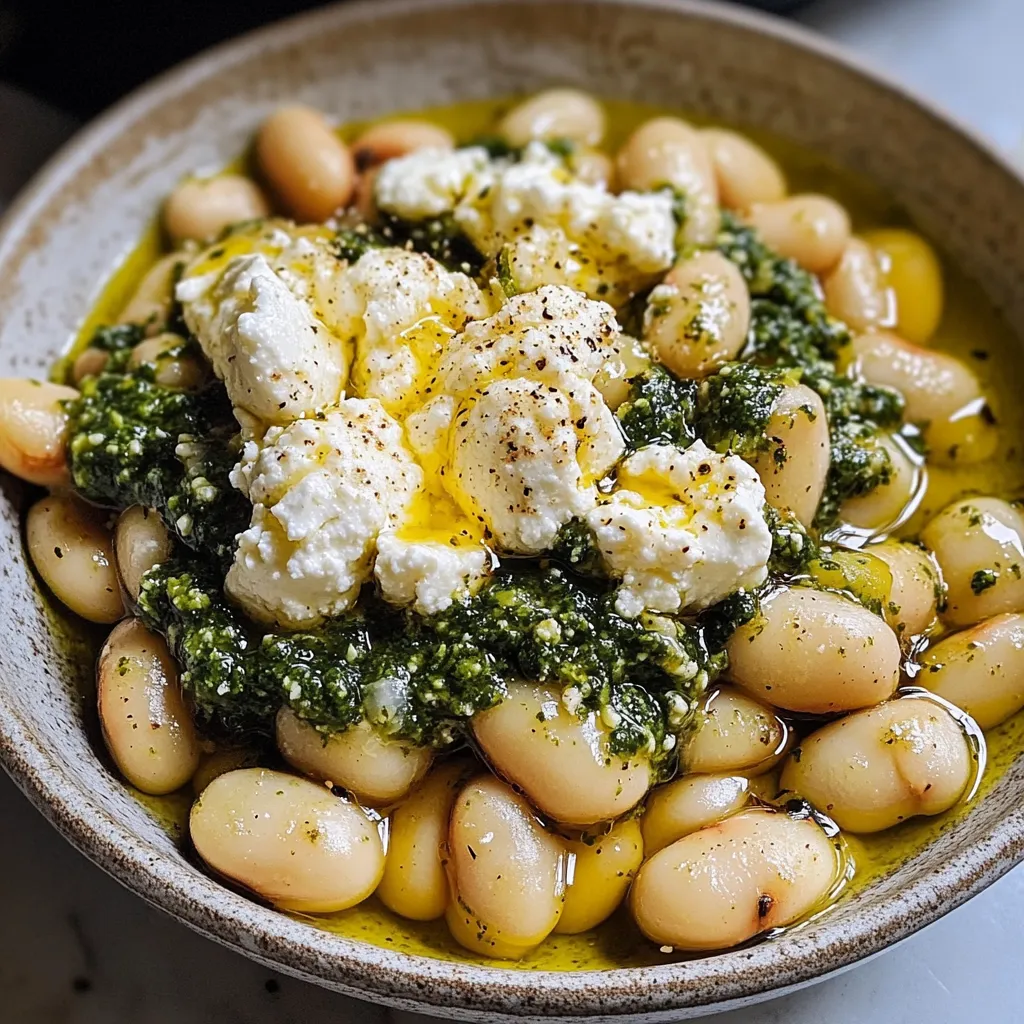 A bowl of food with beans and cheese.