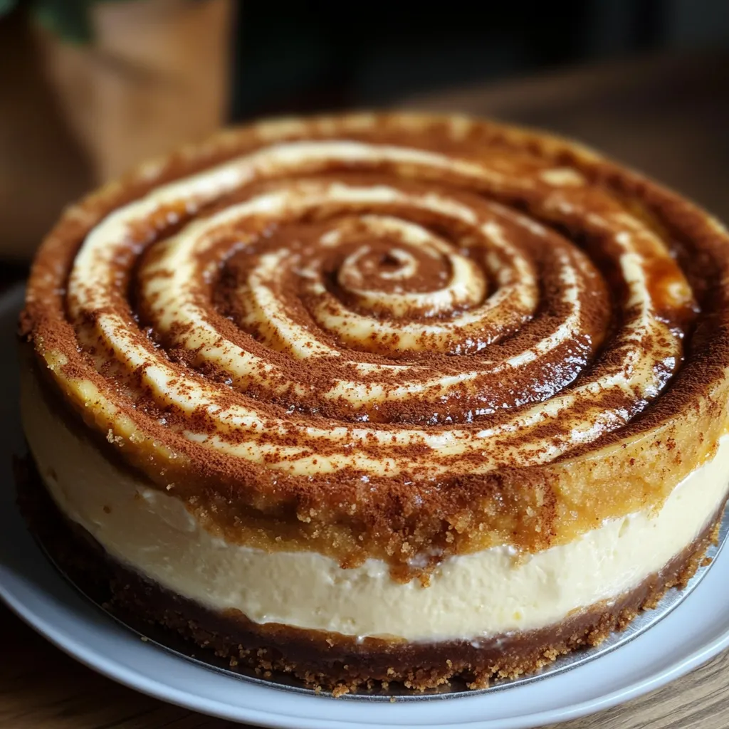 A slice of cake with a swirl of caramel.