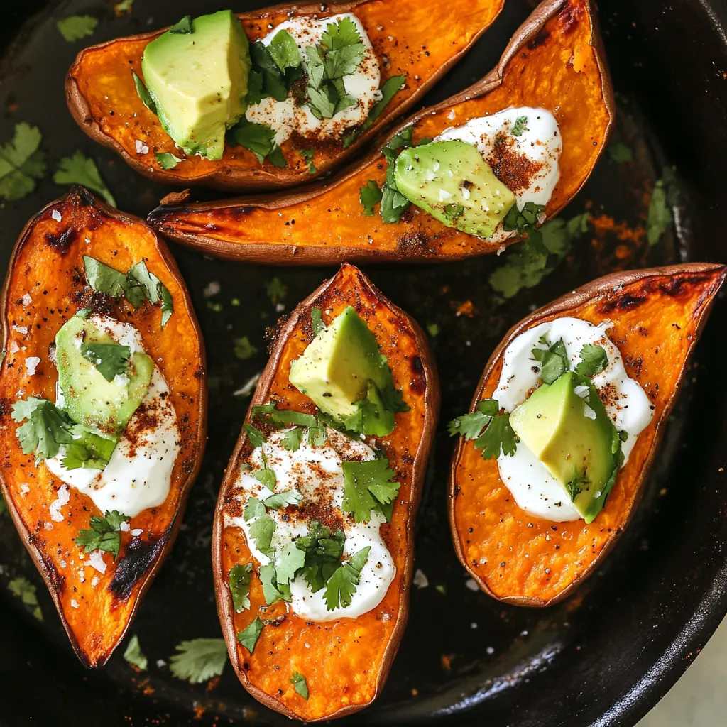 Sliced carrots with avocado and sour cream.